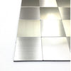 Easy DIY Peel and Stick Metal Backsplash Tile Square Silver Lenkeran, Aluminum Surface Wall Tiles for Kitchen Wall