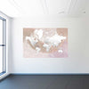 Wall Mural World map with cities Qawi - Peel and Stick Fabric Wallpaper for Interior Home Decor