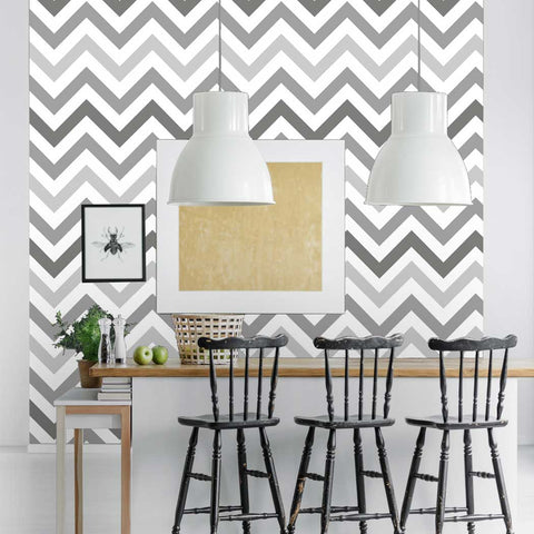 Chevron Pattern Patti Peel & Stick Repositionable Fabric Wallpaper