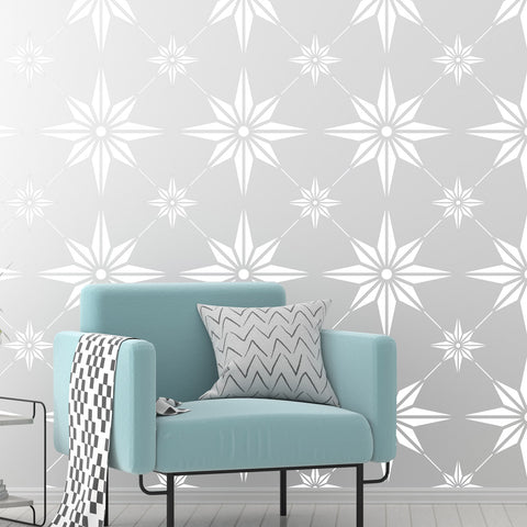 Large Pattern Star Stencils - Reusable Wall & Tile Stencils for Painting