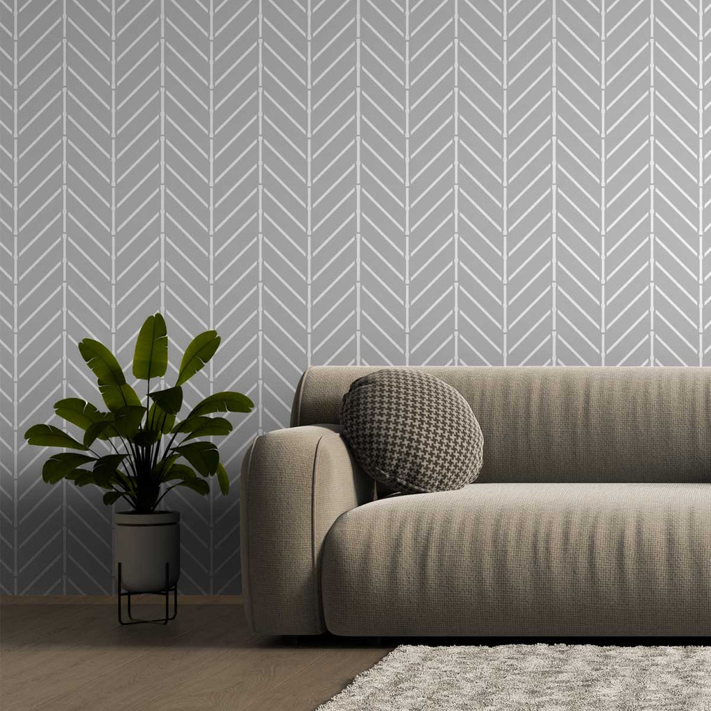 Line Herringbone Stencil for Walls - Geometric Stencil for Painting Wa ...
