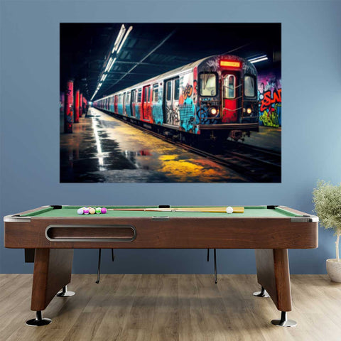 Wall Mural Dark subway - Peel and Stick Fabric Wallpaper for Interior Home Decor