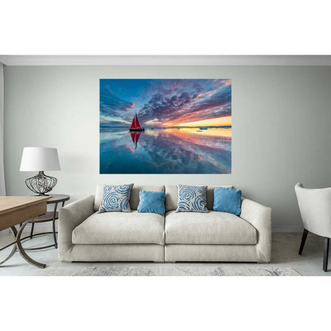 Wall Mural Greenland fire sky - Peel and Stick Fabric Wallpaper for Interior Home Decor