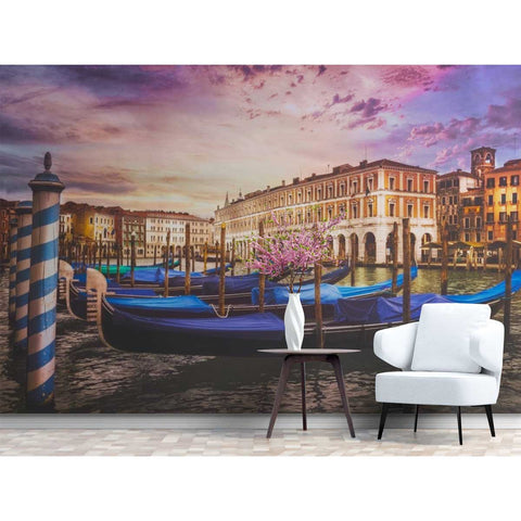 Wall Mural Gondolas of the Grand Canal - Self Adhesive Wall Art Removable Wallpaper