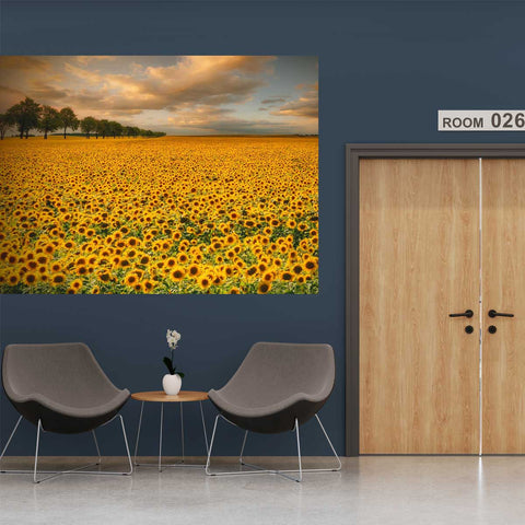 Wall Mural Sunflowers - Peel and Stick Fabric Wallpaper for Interior Home Decor