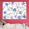Wall Mural purple flower petals and leaves - Peel and Stick Fabric Wallpaper for Interior Home Decor