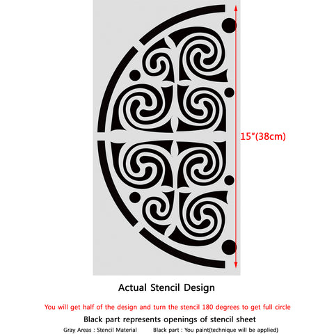 Decorative Mandala Stencil Lacie for Furniture, Floors and DIY Decor