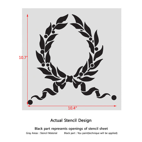 Laurel Wreath Leaf Stencils Country French stencil for Home Interior Decor