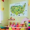 Map of United States Fabric Sticker, Peel and Stick Removable USA Wall Decal
