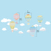 Hot air balloon Fabric Wall Decal, Peel and Stick Removable and Repositionable Stickers