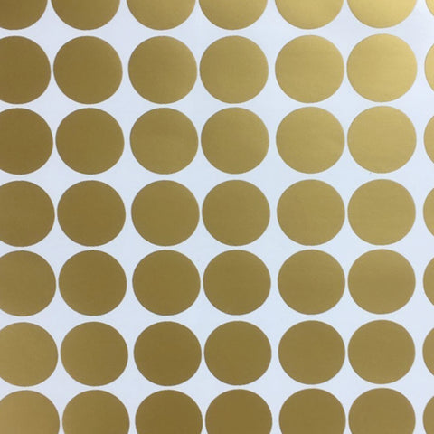 Metallic Gold Wall Vinyl Decal Dots (210 Decals) Vinyl Polka Dot Decor