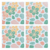 Decorative Tiles Stickers Flower Design - Set of 4 tiles - Tile Decals Art for Walls Kitchen backsplash Bathroom Accent Kitchen