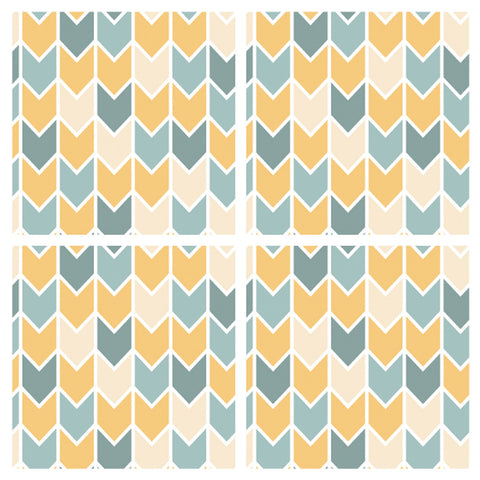 Decorative Tiles Stickers Chevron Pattern - Set of 4 tiles - Tile Decals Art for Walls Kitchen backsplash Bathroom Accent Kitchen