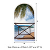 Arch balcony 3D Wall Mural Huge size - Tropical seas - Removable Peel and stick Fabric Decal