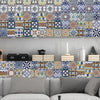 Portuguese Tiles Stickers Amadora - Pack of 36 tiles - Tile Decals Art for Walls Kitchen backsplash Bathroom