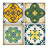 Moroccan Tiles Stickers - Set of 4 tiles - Tile Decals Art for Walls Kitchen backsplash Bathroom Accent Kitchen