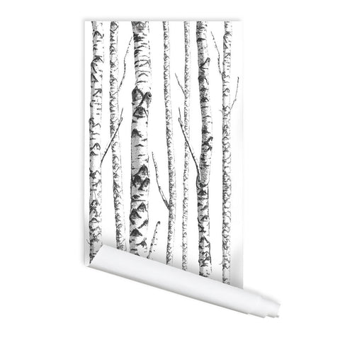 Birch Tree 01 Peel & Stick Repositionable Fabric Wallpaper