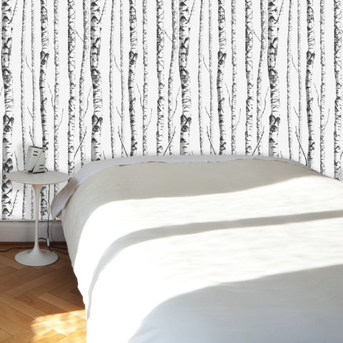 Birch Tree 01 Peel & Stick Repositionable Fabric Wallpaper