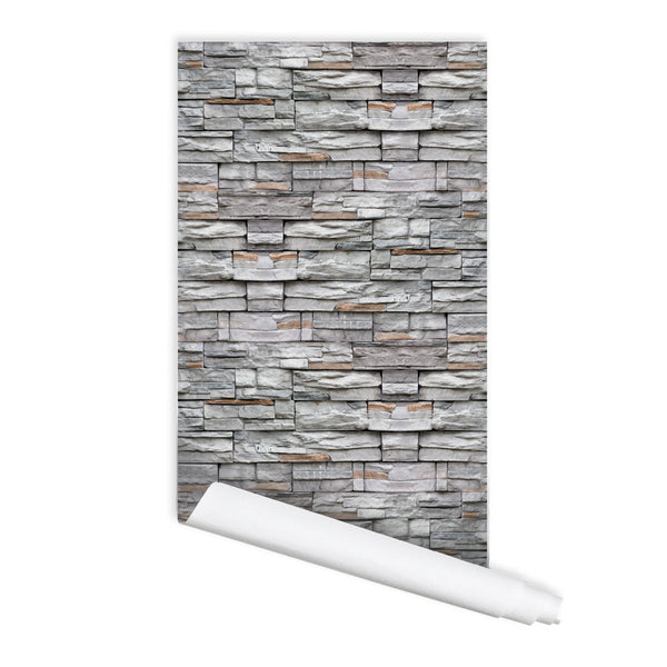 Stone Wall Pattern 01 Peel & Stick Repositionable Fabric Wallpaper