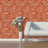 Red Brick Seamless pattern 01 Peel & Stick Repositionable Fabric Wallpaper