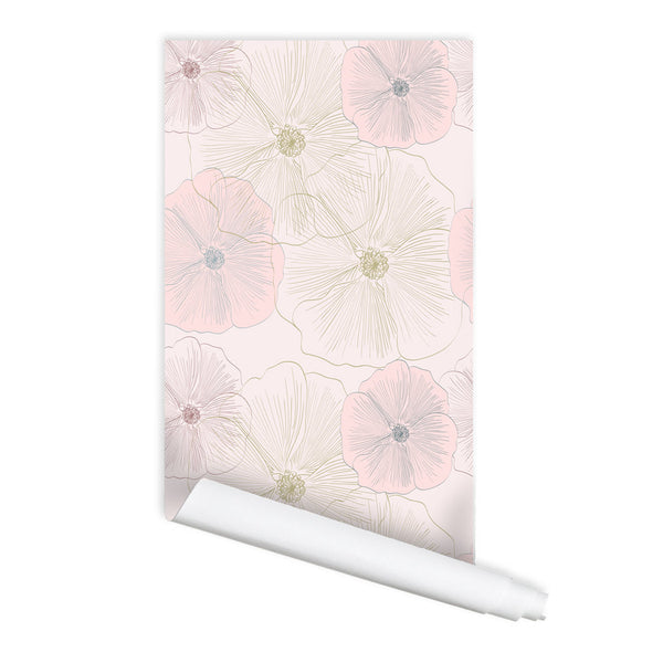 Flower Pattern 01 Peel & Stick Repositionable Fabric Wallpaper