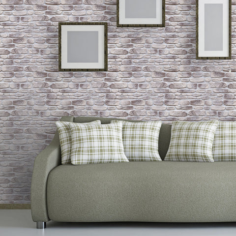 Stones in wall Peel & Stick Repositionable Fabric Wallpaper