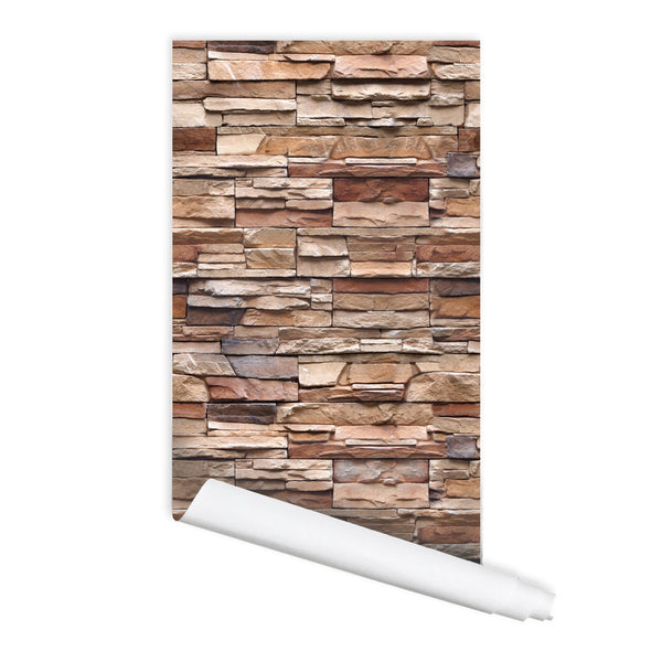 Stone Surface Wall Pattern Peel & Stick Repositionable Fabric Wallpaper