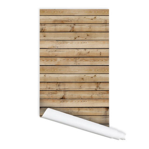 Wooden Plank Pattern Self adhesive Peel & Stick Repositionable Fabric Wallpaper