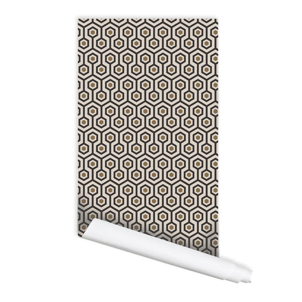 Geometric Hexagonal Pattern Mamie Peel & Stick Repositionable Fabric Wallpaper