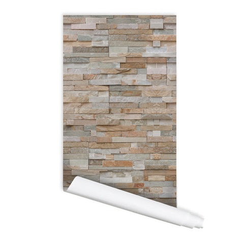 Modern style Brick Pattern Indira Self adhesive Peel & Stick Repositionable Fabric Wallpaper