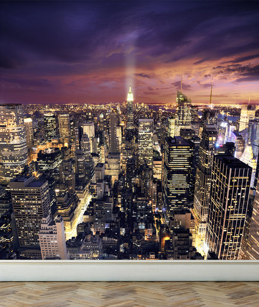 Wall Mural View of New York City, Peel and Stick Fabric Wallpaper