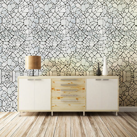 Stone Pebble Pattern Romane Self adhesive Peel & Stick Repositionable Fabric Wallpaper