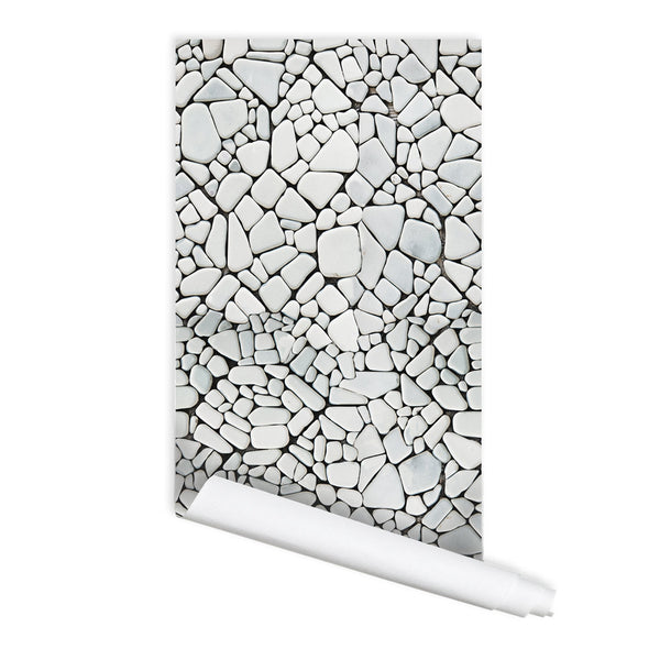 Stone Pebble Pattern Romane Self adhesive Peel & Stick Repositionable Fabric Wallpaper