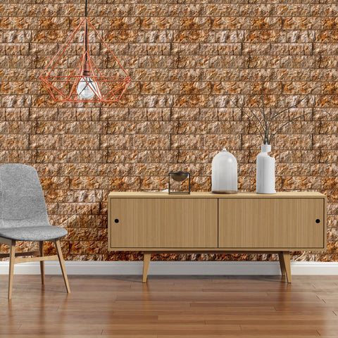 Rectangle Stone Pattern Toulon Self adhesive Peel & Stick Repositionable Fabric Wallpaper