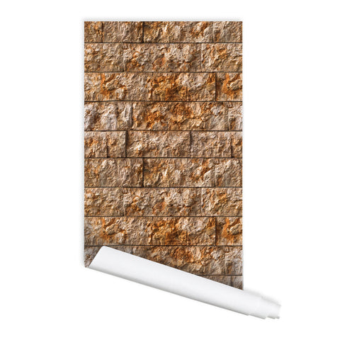 Rectangle Stone Pattern Toulon Self adhesive Peel & Stick Repositionable Fabric Wallpaper