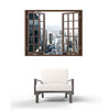 Window Frame Mural Office building - Huge size - Peel and Stick Fabric Illusion 3D Wall Decal Photo Sticker
