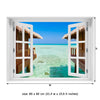 Window Wall Mural Bungalows on the sea, Peel and Stick Fabric Illusion 3D Wall Decal Photo Sticker
