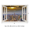 Window Frame Mural View of New York City at nightfall - Huge size - Peel and Stick Fabric Illusion 3D Wall Decal Photo Sticker