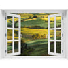 Window Wall Mural Beautiful landscape, Peel and Stick Fabric Illusion 3D Wall Decal Photo Sticker