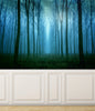 Wall Mural Among the Trees in the fog, Peel and Stick Repositionable Fabric Wallpaper for Interior Home Decor