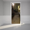 Door Wall Sticker Alley at night - Peel & Stick Repositionable Fabric Mural 31"w x 79"h (80 x 200cm)