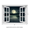 Window Wall Mural Full moon rise, Peel and Stick Fabric Illusion 3D Wall Decal Photo Sticker