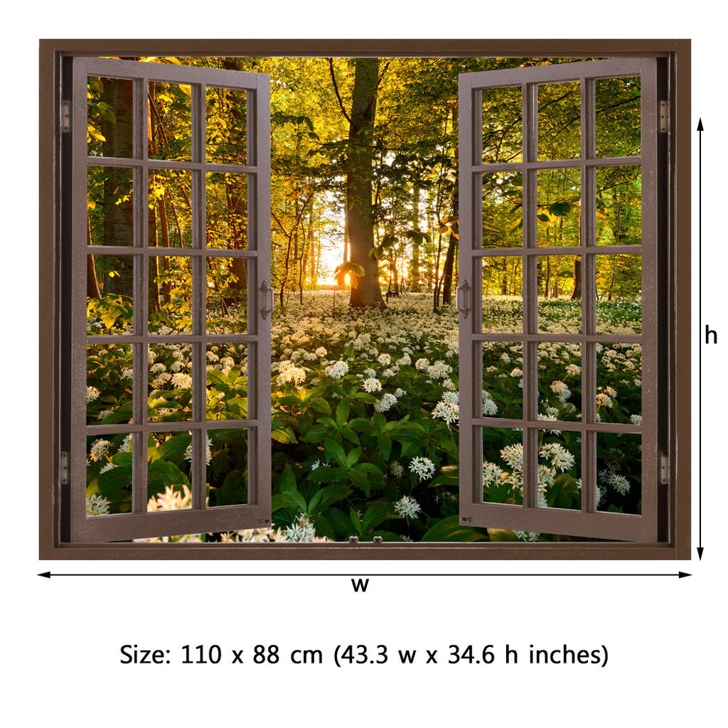 Window Frame Mural Wild garlic Forest - Huge size - Peel and Stick Fab ...