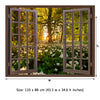 Window Frame Mural Wild garlic Forest - Huge size - Peel and Stick Fabric Illusion 3D Wall Decal Photo Sticker