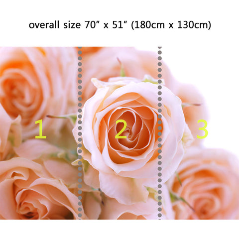 Wall Mural Flower Photography Bouquet of Roses, Peel and Stick Repositionable Fabric Wallpaper for Interior Home Decor