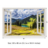 Window Frame Mural Great view of lake - Huge size - Peel and Stick Fabric Illusion 3D Wall Decal Photo Sticker