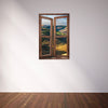 Window Wall Mural Countryside landscape, Peel and Stick Fabric Illusion 3D Wall Decal Photo Sticker