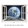 Window Frame Mural The Earth from the Moon - Huge size - Peel and Stick Fabric Illusion 3D Wall Decal Photo Sticker