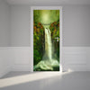 Door Wall Sticker South Falls and bridge - Peel & Stick Repositionable Fabric Mural 31"w x 79"h (80 x 200cm)