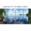 Wall Mural Beautiful lake view, Peel and Stick Repositionable Fabric Wallpaper for Interior Home Decor
